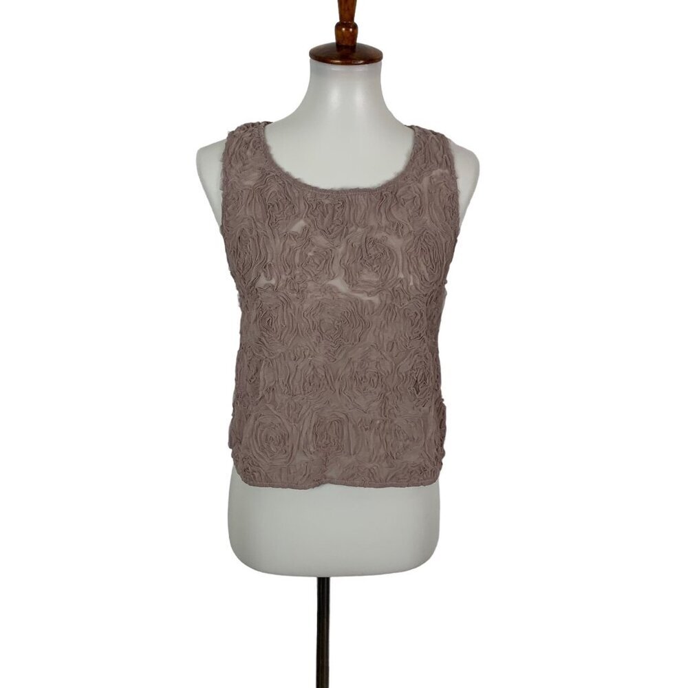 Tildon Pink Lace‎ Sleeveless Blouse Medium Romantic Feminine Cottagecore